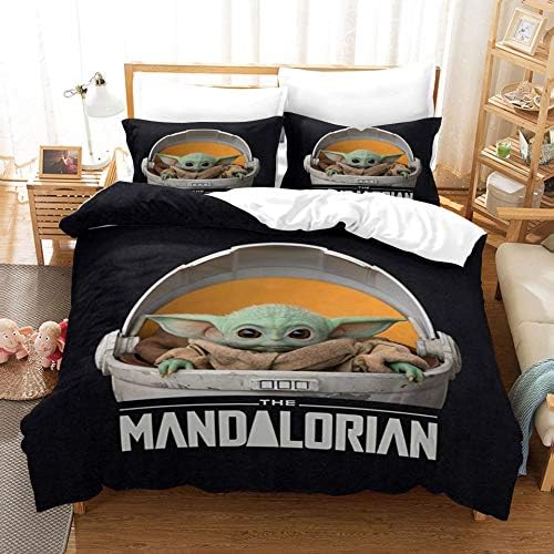 Baby Yoda Duvet Cover Set Mandalorian Star Wars Comforter Cover 3D