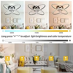 WWahuayuan Modern Ceiling Fan with Lights Remote