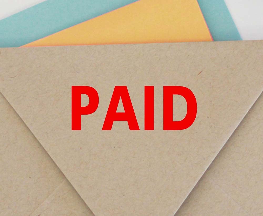 Paid Self Inking Rubber Stamp Custom Colop Office Stationary P20 Mini Stamper