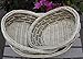ShopOnNet Rt450181-3: Handwoven Wicker Storage Baskets in Cream and Brown (Set of 3)