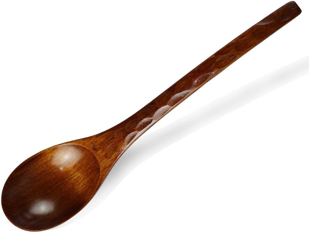 Hekunn Handmade Good Grips 8 Inch Wooden Spoons (Maroon)