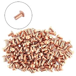 Aicosineg 200pcs 0.20" Length Copper Solid Rivets