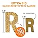 Big Gold Same P Forever Banner - 7.8 Inch Tall Letters, Bachelorette Party Decorations Set with Bonus Tattoos, Hen Party Banner Sign Decorations and Supplies Kit for Bridal Shower