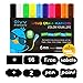 QIVV Liquid Chalk Markers,10 Colored Wet Erase Chalk Markers Neon Pens For Kids Art Menu Board Bistro Boards Windows Chalkboard Markers Reversible Bullet/Chisel Fine Tip-Non-Toxic Odorless Erasable