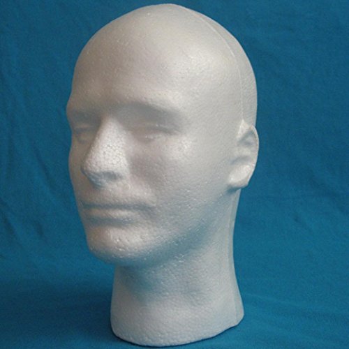 Male Styrofoam Mannequin Manikin Head Model Anshinto Foam Wig Hair Glasses Display (A) - Thumbnail 4