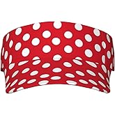 Red Black White Polka Dot Sun Sports Visor Men Women Polka Dots One Size Adjustable Cap& Hat