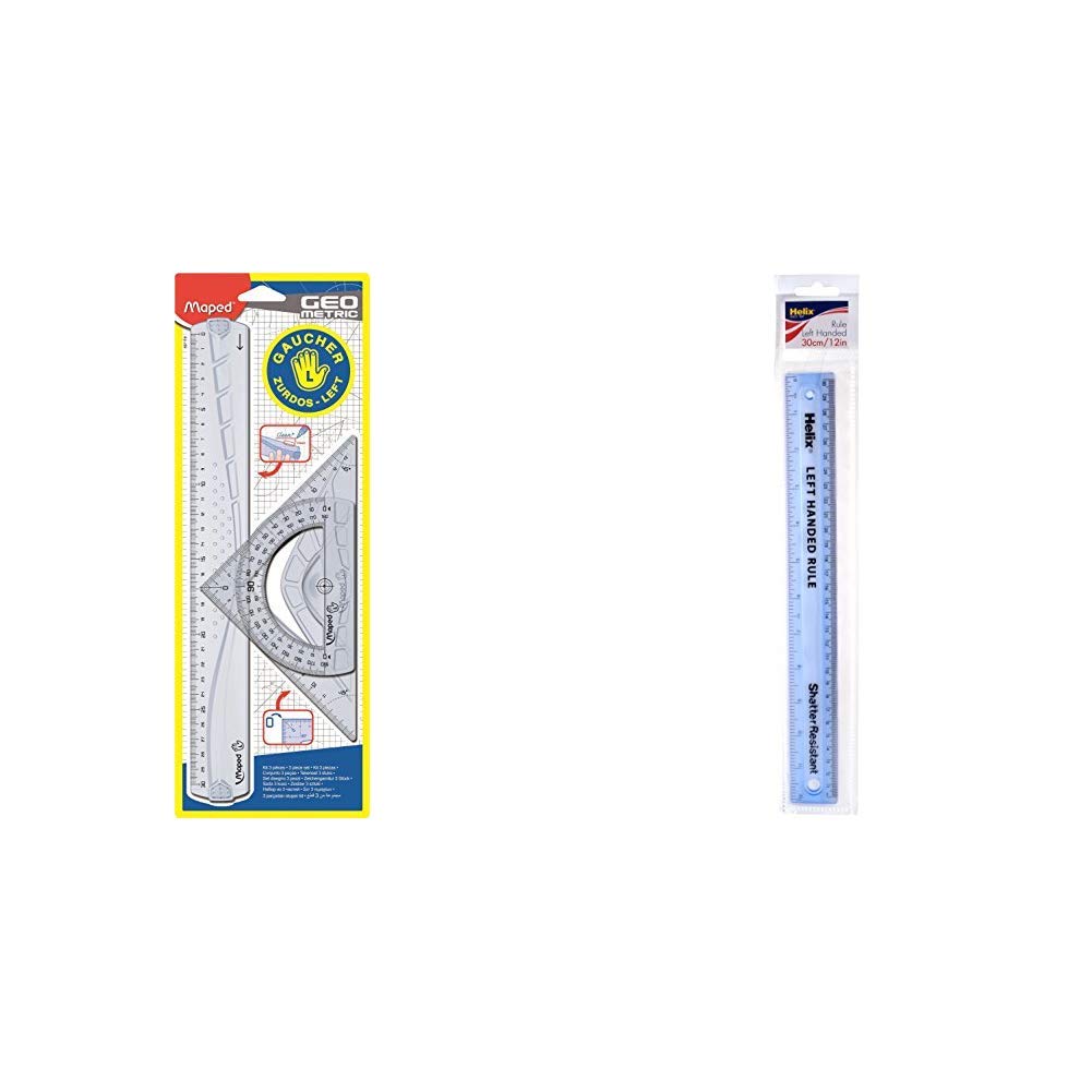 Maped 30cm Geometric Left Handed Geometry Set &Helix 30cm Left Handed Ruler