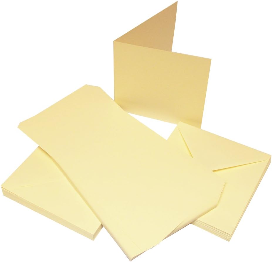 Craft UK 50 Ivory Cards & Envelopes 6 x 6, Card, 15.24 x 15.24 x 15.24 cm