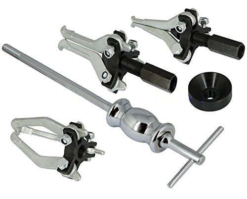 Jecr Slide Hammer Puller Set - Internal and External 3 Jaw Bearing and Bushing Pulling Tool Kit - Three Leg Slide Hammer Puller Set With Case - For bearings, bushings, seals, retainers, etc. - Thumbnail 2