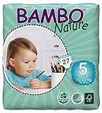 Bambo Nature Premium Baby Diapers, Size 5, 27 Count