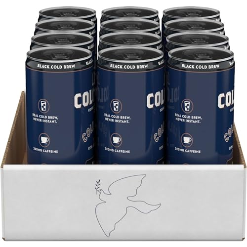 LA COLOMBE COFFEE, COLD BREW BLACK, UNSWEETENED, 11 FL OZ CANS (PACK OF 12), COFFEEHOUSE QUALITY, NATURAL SWEETNESS, SPECIALTY GRADE COFFEE BEANS, READY-TO-DRINK ON-THE-GO