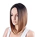 Stylish Ombre Blonde Short Wavy Bob Wigs For Black Women Synthetic Curly Hair Wigs (Ombre Blonde)