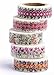 Washi Tape Set (Japanese Masking Tape) by MIKOKA, 0.6 Inches Wide, 32.8 Feet Long, 5 Rolls - Flowers