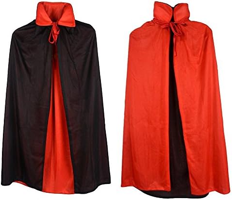 Black Cloak with Witch Hat, Halloween Costume Dress Cape for Vampire Magician