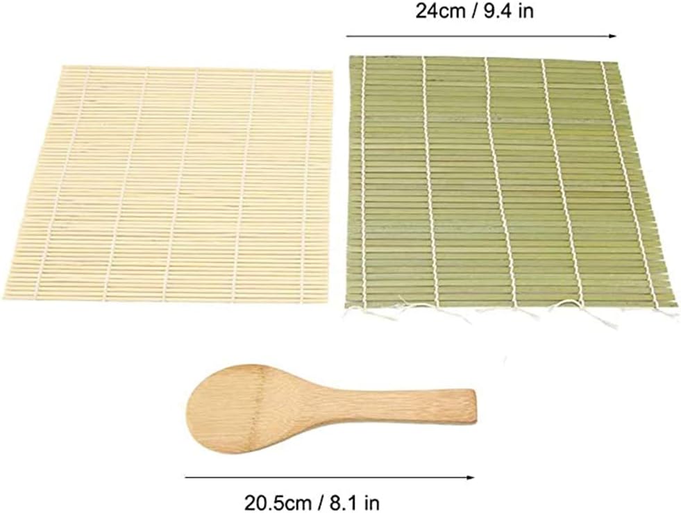 Vajilla J Jixista Kit De Sushi De Bambu Herramientas Super Facil Hecho En Casa Artilugio De Sushi Diy 2 X Esterillas 1 X Paleta De Arroz Kit Para Hacer Sushi De Bambu