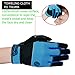 KUPEERS Cycling Gloves Touch Screen Cycling Gloves Road Racing Bicycle Gloves Windproof Cycling Gel Pad Riding Gloves Velcro Design Unisex Cycling Gloves(Black&Blue)