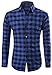 MIEDEON Men's 100% Cotton Long Sleeve Plaid Button Down Dress Shirt