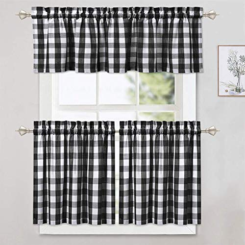 CAROMIO Buffalo Plaid Valance Curtains for Kitchen, Heavyweight Buffalo Check Gingham Farmhouse