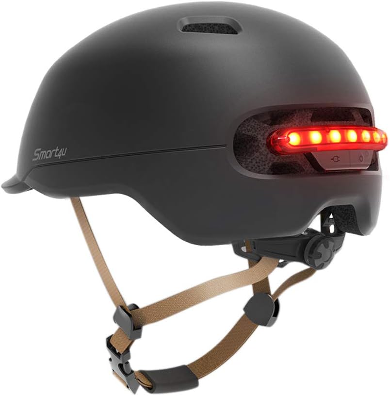 Smart LED Warning Flash Riding Helmet for Xiaomi M365 Electric Scooter and Other Electric Bicycles Or Motorcycles (28.2x22.4x16cm)