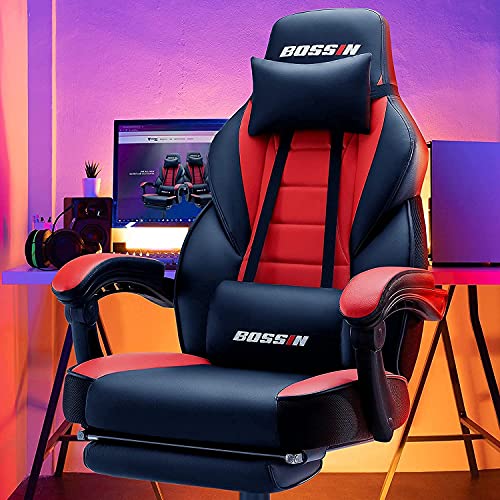 BOSSIN Gaming Chair Racing Style Gaming Chairs,Gamer Chairs for Adults,HighBack Leather PC