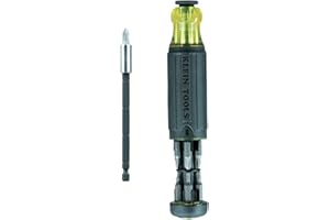 Klein Tools 32303 Multi-Bit Screwdriver / Nut Driver, Impact Rated 14-in-1 Magnetic Screwdriver Set Phillips, Slotted, Square, Combo, Torx