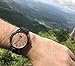 Viable Harvest Men’s Wood Watch Walnut Waterproof Black Steel Case Quartz Movement Genuine Leather Strap