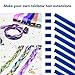 TOFAFA 22 inch Colored Hair Extensions, Colorful Party Highlights Hairpiece Clip in Long Straight Synthetic Hair Extensions for Halloween Girls Women Kids Cosplay Favor Gift(10 PCS Blue)