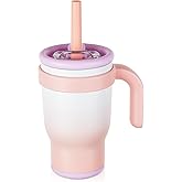 TAKYIT 14oz Toddler Sippy Cup Vacuum Insulated Stainless Steel Kids Cup with Handle, Spill-Proof Straw, Leak-Proof Travel Cup for Home or On-the-Go