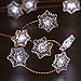 IMPRESS LIFE Christmas Snowflake String Lights Decorations, Silver Wire 10 ft 40 Cold White LEDs with Remote for Indoor Covered Outdoor, Wedding, Birthday, Bedroom, DIY Home Parties Ornaments Lighting