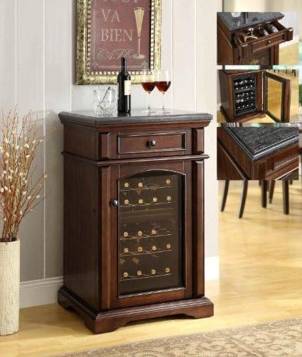 Premium Granite Top Walnut Finish Wine Refrigerator Cabinet Bar Dual Zone Cooler Amazon Co Uk Kitchen Home