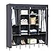 SONGMICS 67-Inch Closet, Portable Wardrobe, Stable and Foldable Storage Organizer, with 2 Hanging Rods, 12 Clothes Shelves, 4 Side Pockets, Easy Assembly, for Cloakroom, Bedroom, Gray URYG44GY