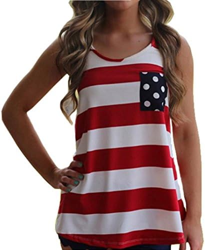 Lisingtool Women's Backless Sleeveless Bow Stripe Dot Shirt Tank Tops