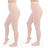 Silky Toes Women's 60D Soft Opaque Tights 1 or 2 Pairs -Black White And Colored Stockings for Women (Ballet Pink, A)