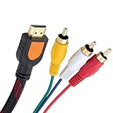 Fivetech 5FT 1080P HDMI Male to 3 RCA Video Audio AV Cable Adapter For TV HDTV DVD New