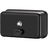 Stardrix Matte Black Stainless Steel Horizontal 1100ml/37oz Capacity Commercial-Grade Soap Dispenser, Wall-Mounted Bathroom Hand Soap Dispenser with Corrosion-Proof Lining and Anti-Leak Pump