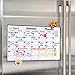 Magnetic Dry Erase Calendar for Fridge 16.9 x 11.8 inches - 2019 White Board Calendar Planner for Kitchen Refrigerator Monthly Erasable Board Calendar Stain Resistant for Smart Home Planners
