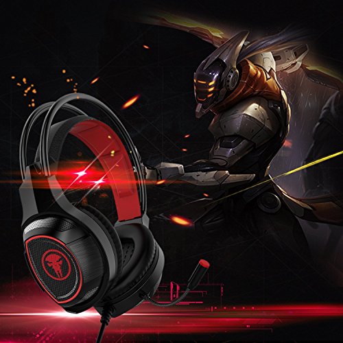 Profession Stereo Gaming Headset - KSHOP Surround Sound Gaming Headphone for PS4, Xbox One Nintendo Switch (Audio) PC,with LED Light Noise-canceling Microphone Soft Memory Earmuffs for Laptop
