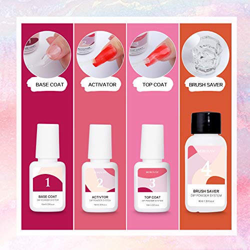 Morovan Dip Powder Nail Kit Starter 6 Colors Dip Powder Kit