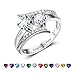 Lam Hub Fong Personalized Mothers Rings with 2 Simulated Birthstones Womens Engagement Rings Promise Name Rings For Her