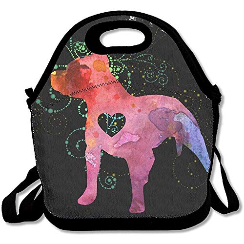 Pitbull Love Watercolor ZenÃ¯Â½â€º Women, Men, Kids, Girls, Boys, Adults Lunch Box Bag With Shoulder Strap