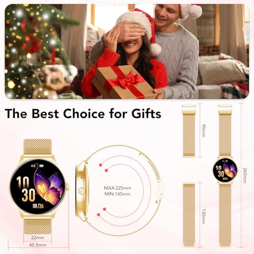 Elegant Women's Smartwatch with Phone Function, 1.39 Inch Full Touch Screen Fitness Tracker, 120+ Sports Modes, IP68 Waterproof Smart Watch with Heart Rate, SpO2, Sleep Monitor for iOS Android, Rose