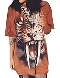 Pxmoda Women's Lace Up Totem Print Short Dress