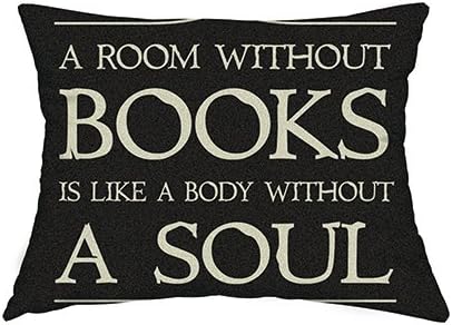 Danceou A Room Without Books is Like a Body Without a Soul Personalized Decorative Rectangular Pillowcases Hot Black Throw Pillow Covers Cases Boudoir 12x16 Inches One Sided