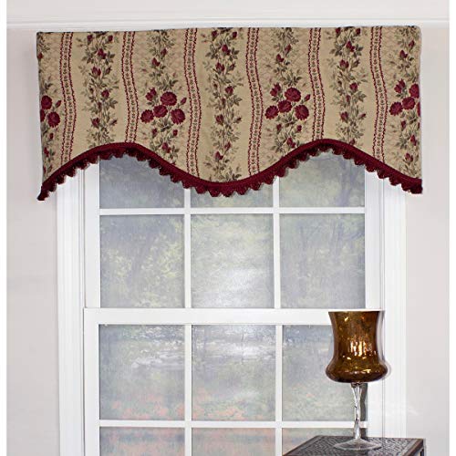 RLF HOME Anne Cornice Window Valance - Red