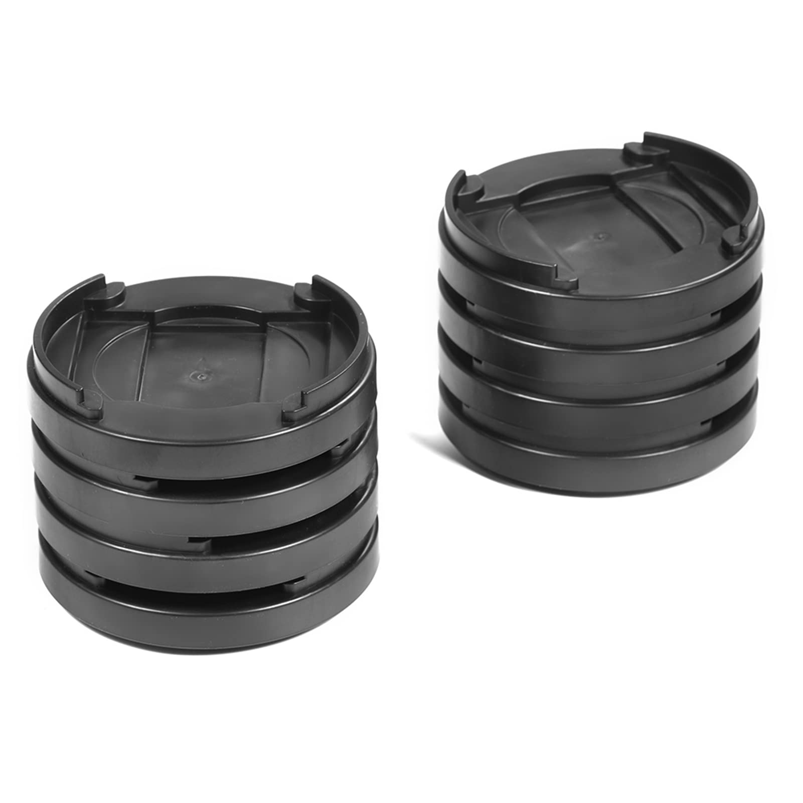 Cocoarm 8pcs Bed Risers Stackable Rubber Risers Stacking Bed Raising Blocks Table Leg Risers Furniture Leg Risers Plastic Non-slip Riser For Table Desk Bed Chairs With Multi-slot Design Round Black