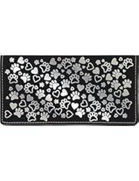 Paw Prints Laser Engraved Leatherette Checkbook Cover