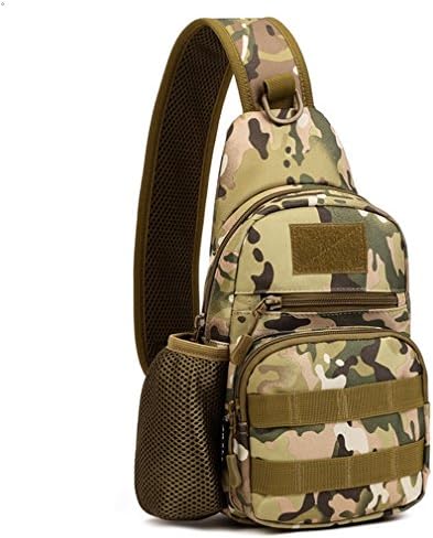 GEEAUASSD Outdoor Leisure Sports Camouflage Lnclined Sling Chest Backpack With Kettle Set(CP Camo)