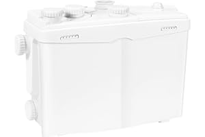 MIXBUBOLE 1200W Utility Sink Pump with Blade PCB Function Under Sink Pump Upflush to 39.4FT 2800GPH with 4 Water Inlets 2 Outlets Macerating Toilet System for Sink Shower Washing Machine Kitchen Basement