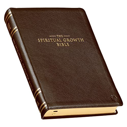 The Spiritual Growth Bible, Study Bible, NLT - New Living Translation Holy Bible, Premium Full Grain Leather, Tan (NLT Spiritual Growth Editions)