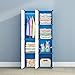 KOUSI Kids Dresser Kids Closet Portable Closet Wardrobe Children Bedroom Armoire Clothes Hanging Storage Rack Cube Organizer,Cute Cartoon,Safety & Large & Sturdy (Blue, 28